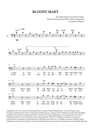 Bloody Mary (arr. Milanov)