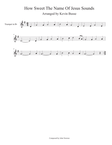 How Sweet The Name Of Jesus Sounds - Trumpet (arr. Kevin Busse)
