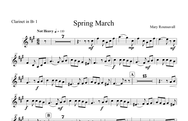 Spring March: Bb CLARINET 1 PART