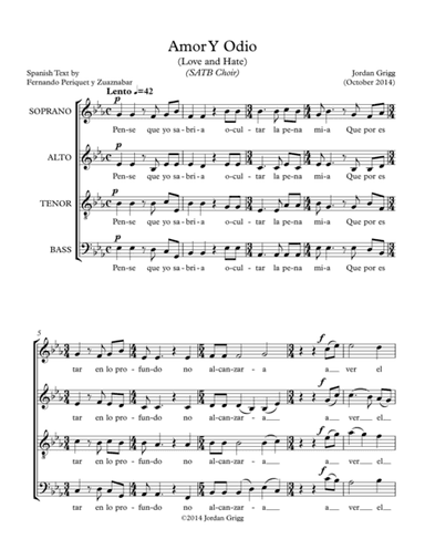 Amor Y Odio (Love and Hate) (SATB Choir)