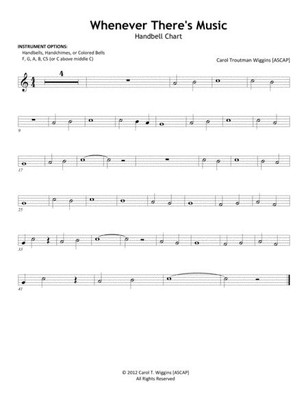 Whenever There's Music - Handbells/ChoirChimes/Colored Bell Chart