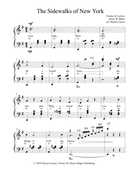 The Sidewalks of New York (East Side, West Side) (arr. Dennis Frayne)
