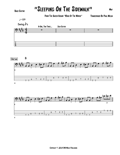 Sleeping On The Sidewalk (arr. Accubass)