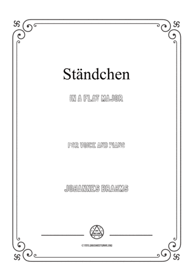 Brahms-Ständchen in A flat Major,for voice and piano (arr. MSM)