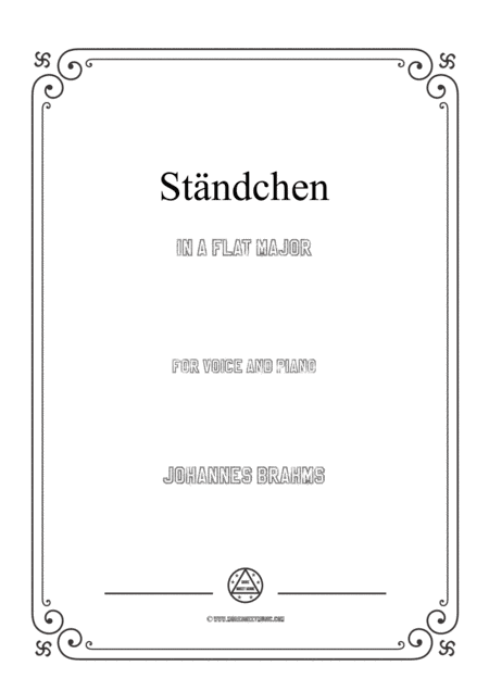 Brahms-Ständchen in A flat Major,for voice and piano (arr. MSM)