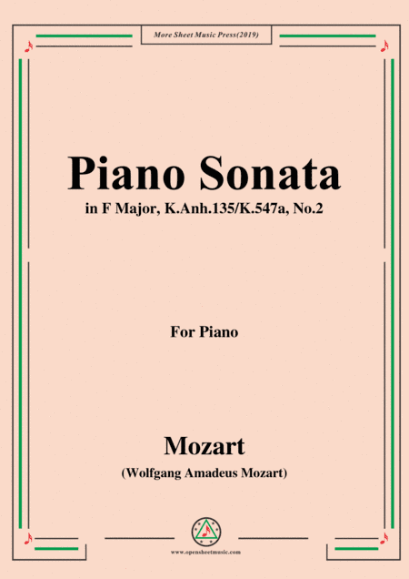 Mozart-Piano Sonata in F Major,K.Anh.135(K.547a),No.2,Allegretto (transposed from K.545) (arr. MSM)