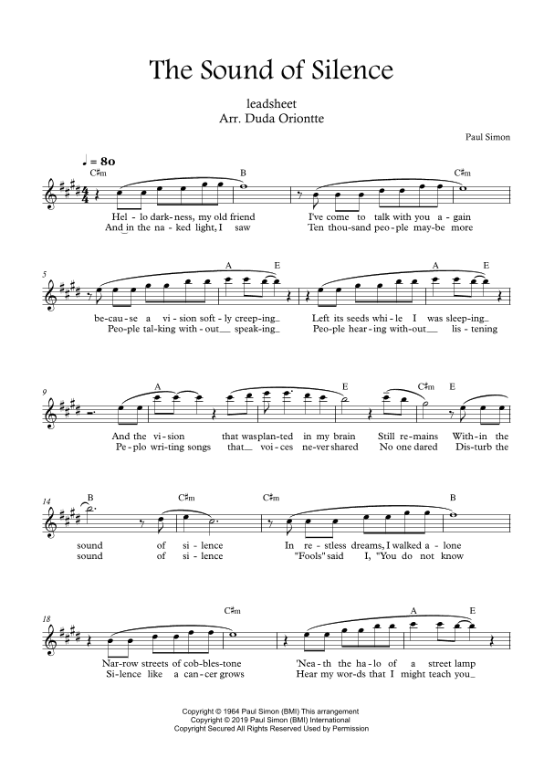 The Sound Of Silence (arr. Duda Oriontte)