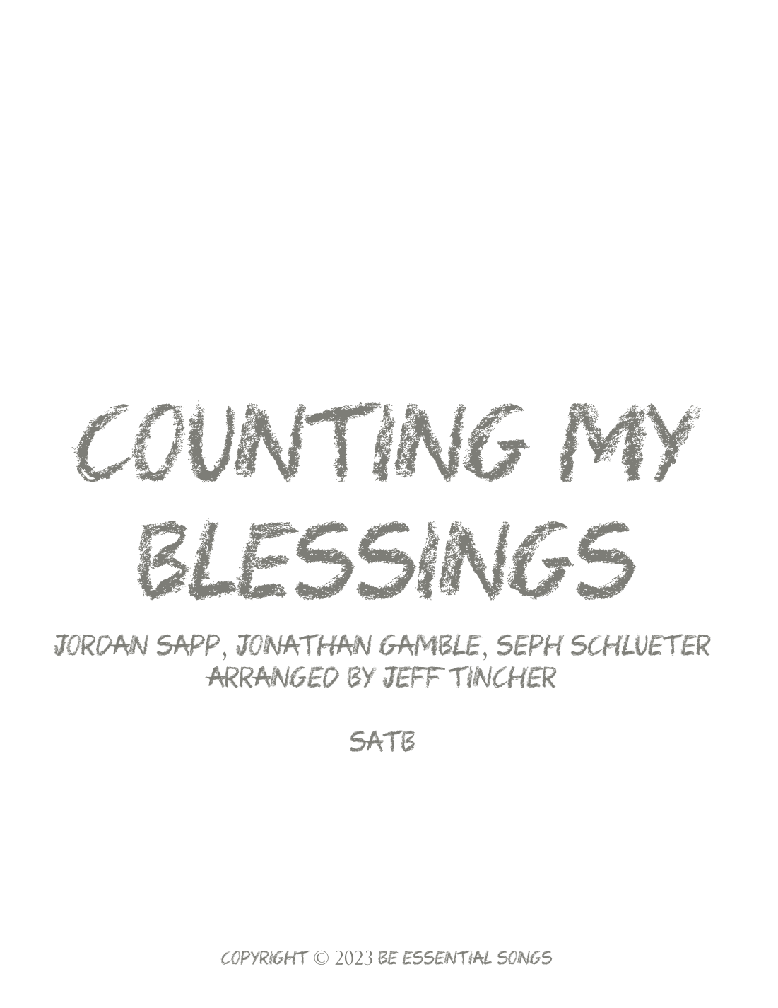 Counting My Blessings (arr. Jeff Tincher)