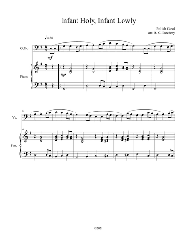 Infant Holy, Infant Lowly (Cello Solo with Piano Accompaniment) (arr. B. C. Dockery)