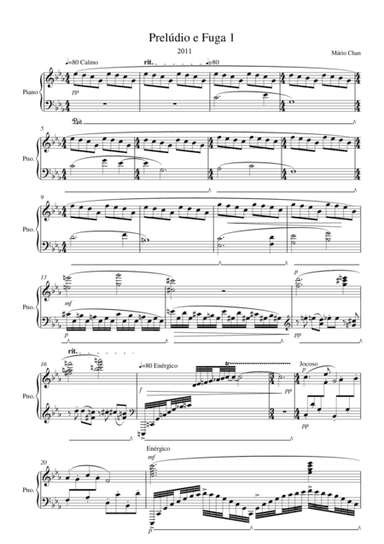 Prelude and fugue for piano solo