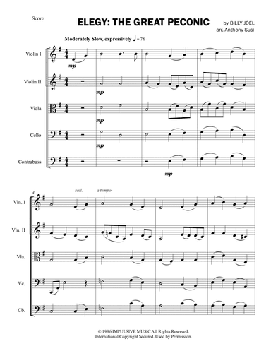 Elegy: The Great Peconic (arr. Anthony Susi)