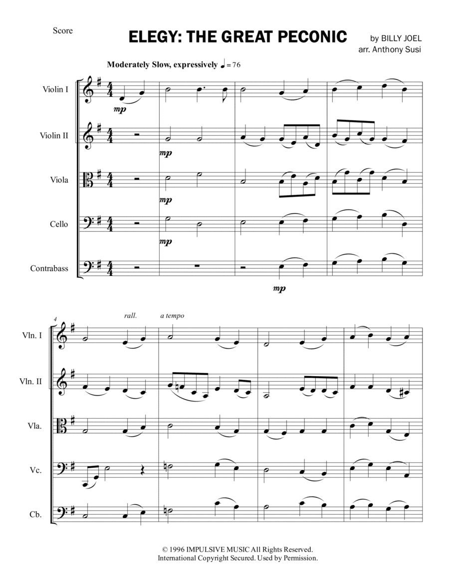 Elegy: The Great Peconic (arr. Anthony Susi)