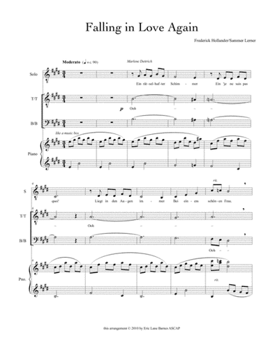 Falling In Love Again (can't Help It) (arr. Arranged by Eric Lane Barnes)