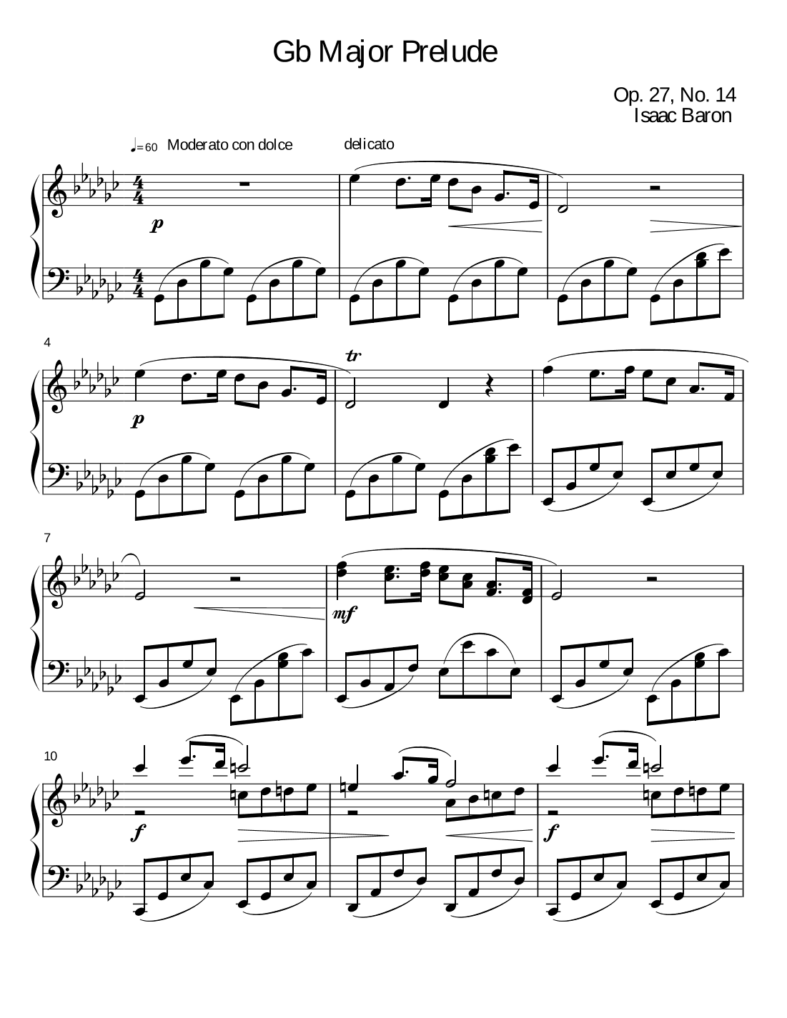 Prelude in Gb Major Op. 27, No. 14