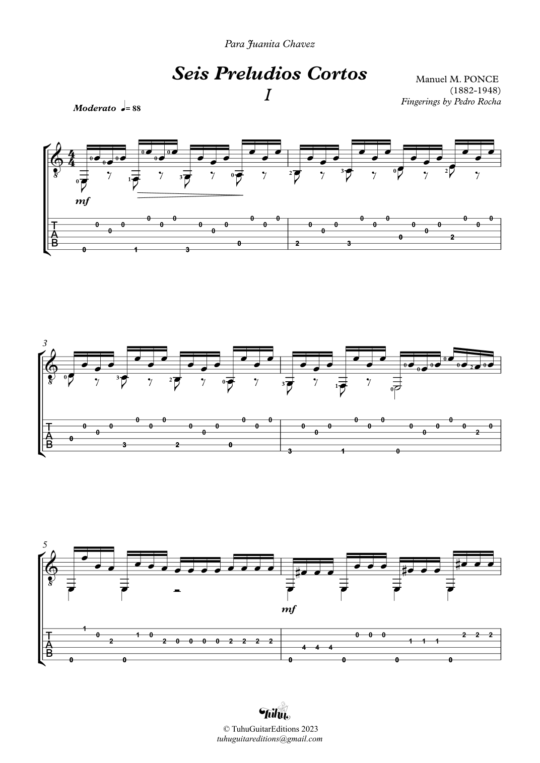 Seis Preludios Cortos N°1 (arr. Pedro Rocha)