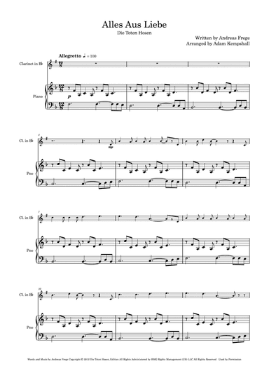 Alles Aus Liebe (arr. Adam Kempshall)