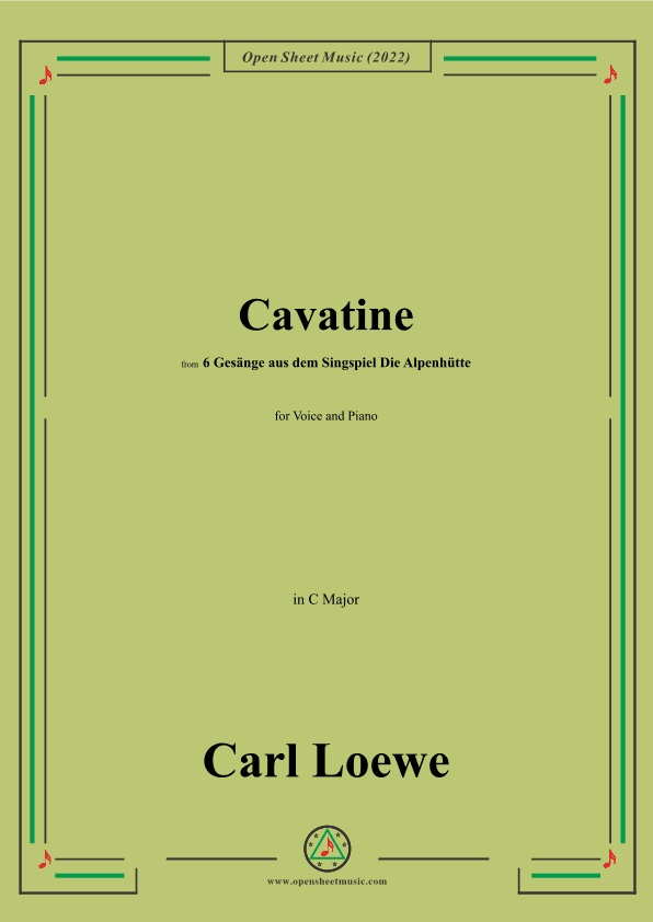Loewe-Cavatine,in C Major,for Voice and Piano (arr. OSM Press)