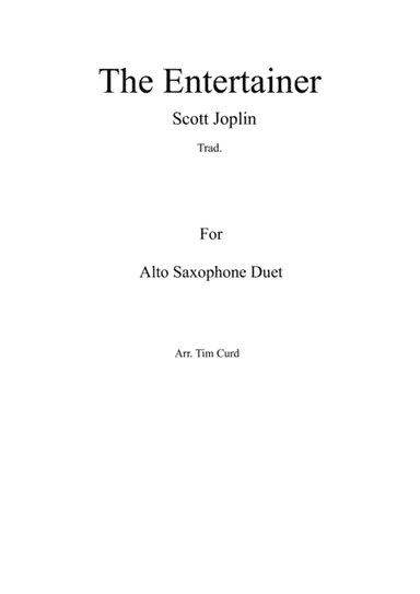 The Entertainer. Saxophone Duet (arr. Tim Curd)
