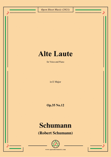 Schumann-Alte Laute,Op.35 No.12,in E Major (arr. Open Cloud)