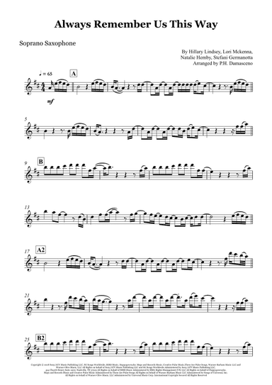 Always Remember Us This Way (arr. P.H. Damasceno)