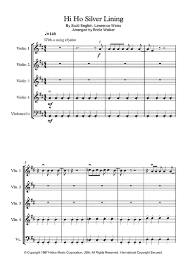 Hi Ho Silver Lining (arr. Bridie Walker)