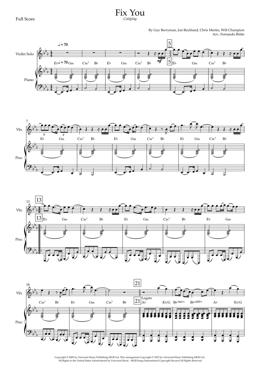 Fix You (arr. Fernando Britto)