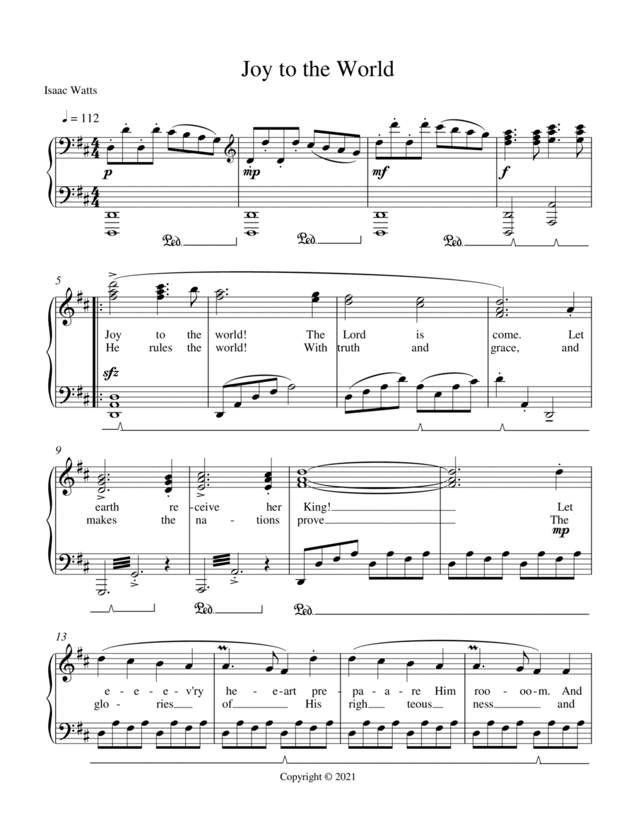Joy to the World (arr. Kim S. Bean)