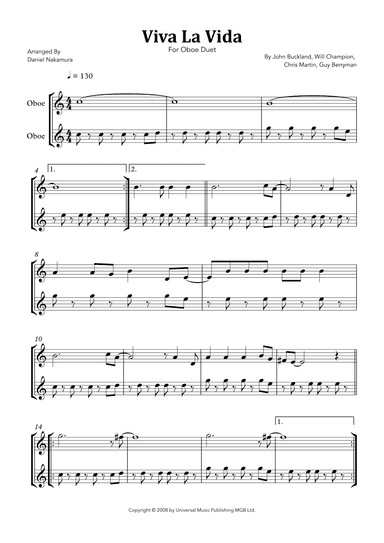 Viva La Vida (arr. Daniel Nakamura)