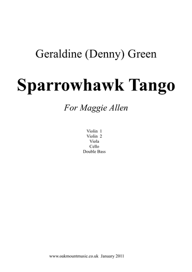 Sparrowhawk Tango. For Strings  (Standard Arrangement)