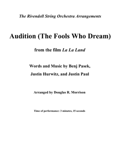 Audition (the Fools Who Dream) (arr. Douglas R. Morrison)