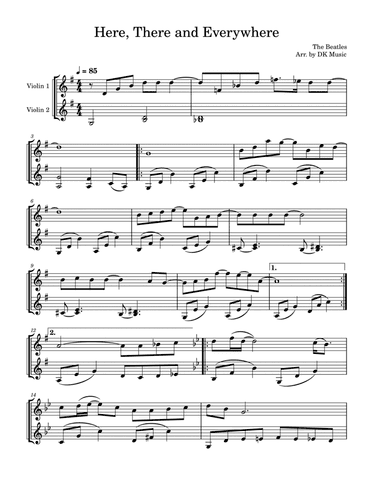 Here, There And Everywhere (arr. DK Music)