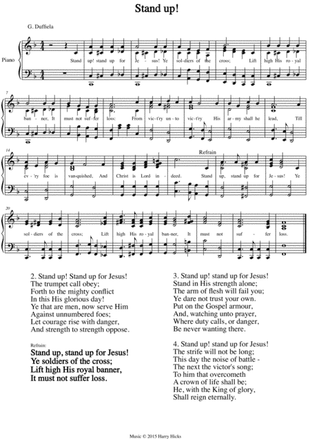 Stand up! A new tune to a wonderful old hymn.