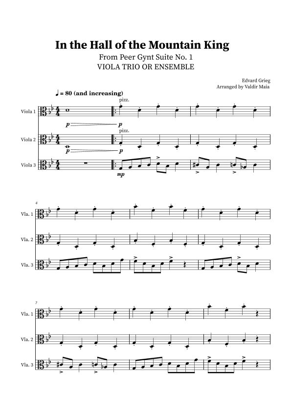 In The Hall Of The Mountain King - Viola Trio (arr. Valdir Maia)