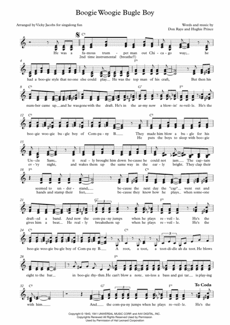 Boogie Woogie Bugle Boy (arr. Vicky Jacobs)