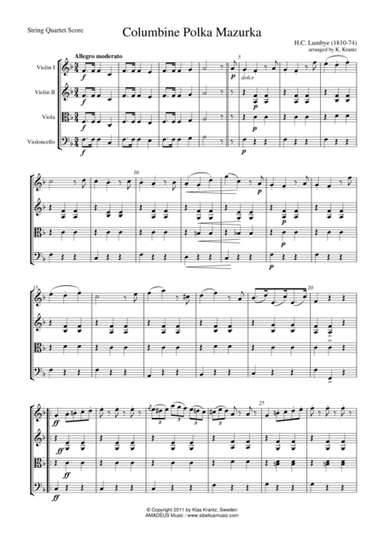 Columbine Polka Mazurka for string quartet (arr. K. Krantz)