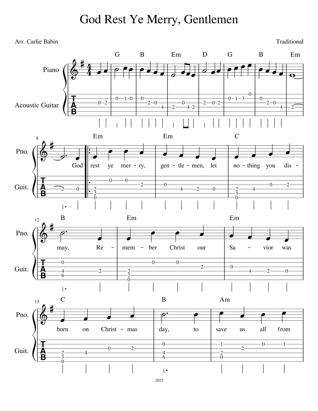 God Rest Ye Merry, Gentlemen (arr. Carlie Babin)