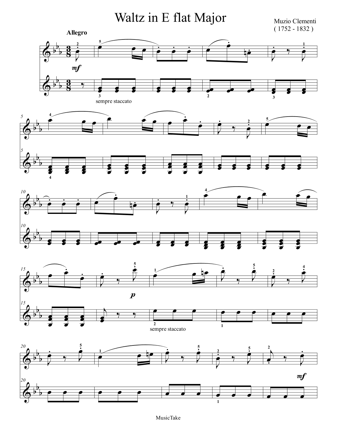 Clementi Waltz in E flat Major (arr. Ben Choupak)