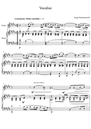 Sergei Rachmaninoff - Vocalise (Violin Solo) (arr. André Laitano)