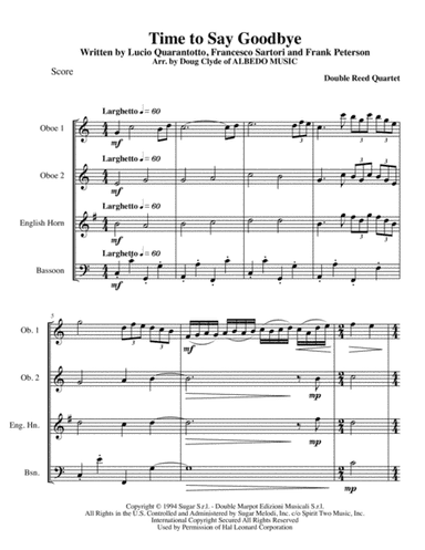 Time To Say Goodbye (arr. Doug Clyde)
