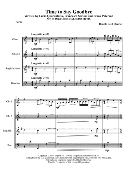 Time To Say Goodbye (arr. Doug Clyde)