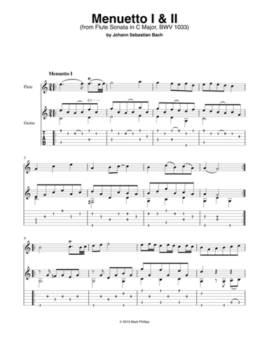 "Menuetto I & II" from Flute Sonata in C Major, BWV 1033 (arr. Mark Phillips)