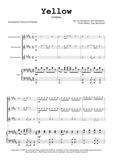 Yellow (arr. Glauco Fernandes)