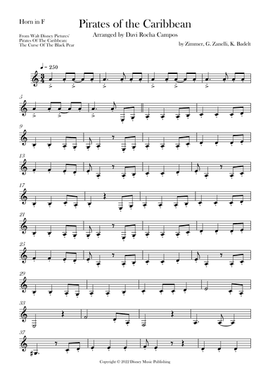 Pirates Of The Caribbean (arr. Davi Rocha Campos)