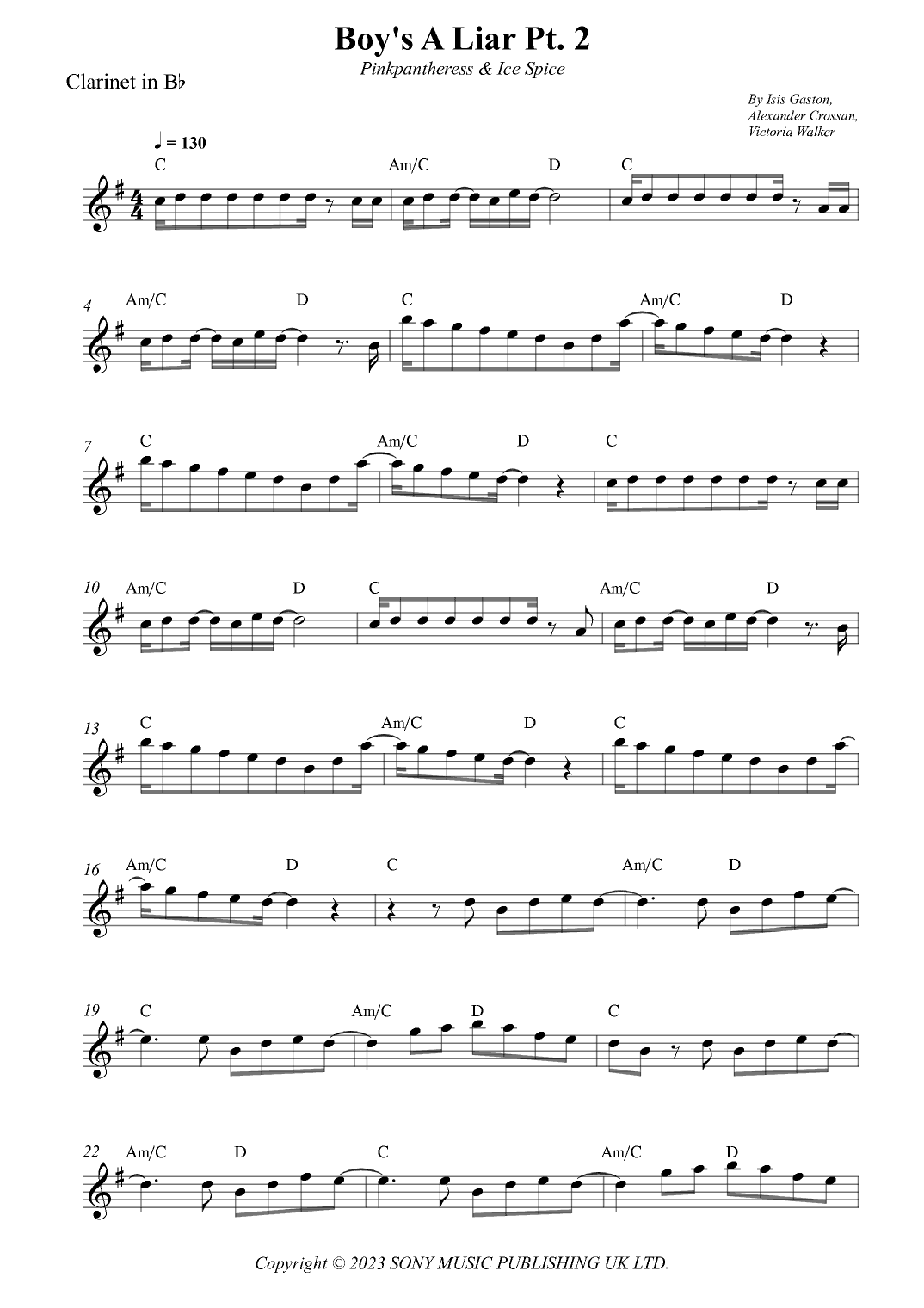 Boy's A Liar Pt. 2 (arr. Wesley S. SIlva)