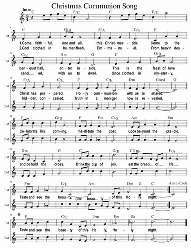 Christmas Communion Song with 2nd voice vocal (arr. Bonnie Wong)