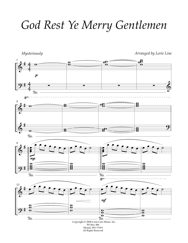 God Rest Ye Merry Gentlemen (from Christmas Around The World) (arr. Lorie Line)