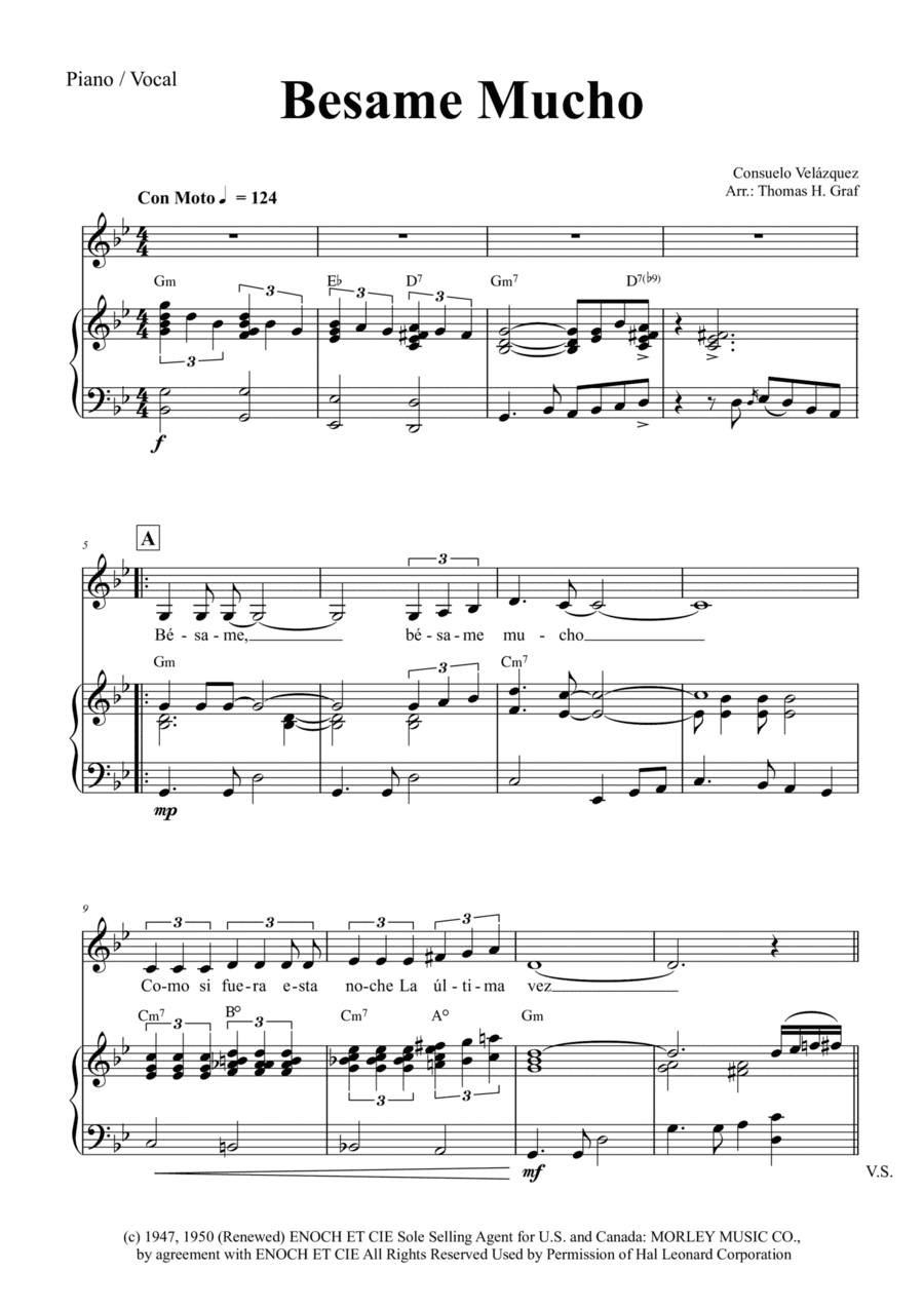 Bésame Mucho (kiss Me Much) (arr. Thomas Graf)