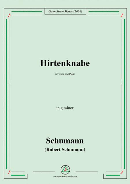Schumann-Hirtenknabe,in g minor,for Voice and Piano (arr. MSM)