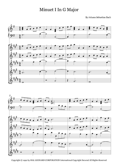 Minuet I In G Major (arr. Fernanda Moura)