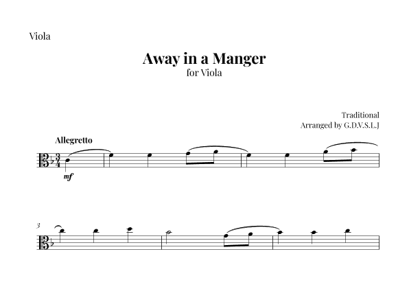 Away in a Manger (arr. G.D.V.S.L.J)
